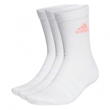 adidas Sportsocken Crew Cushion weiss/blau, weiss/violett, weiss/korallrot - 3 Paar